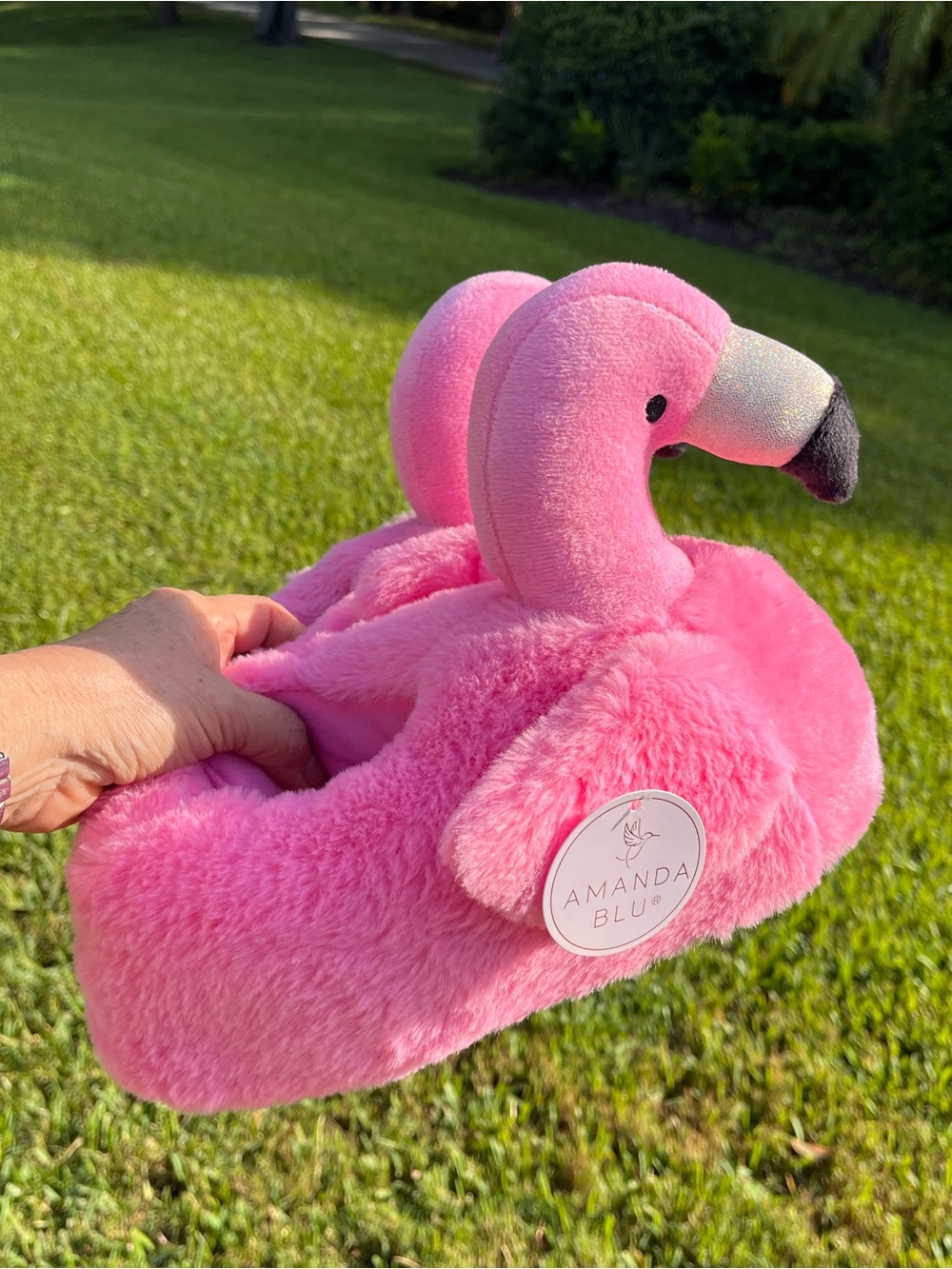 Amanda Blu Flamingo Pink Slippers, size 6/7, NWT- Cozy & Plush!